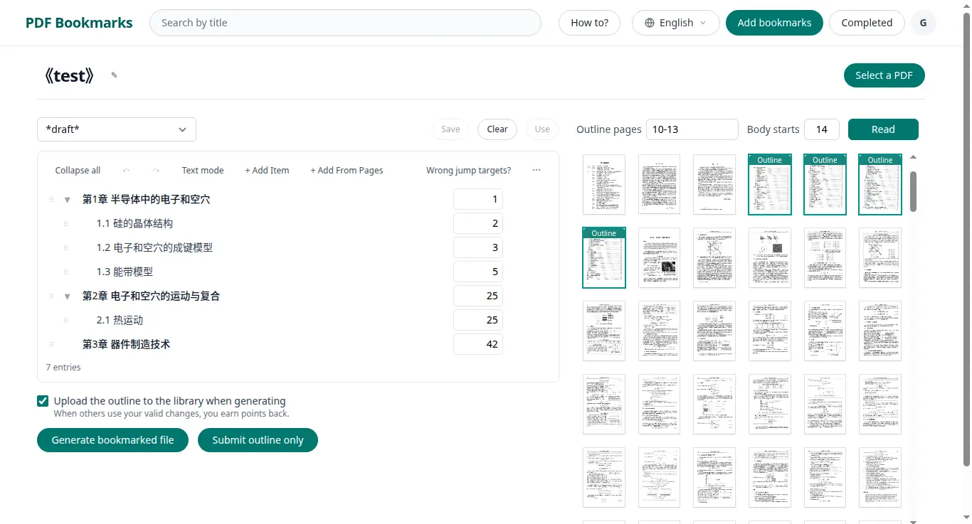 How to add bookmarks to a scanned PDF